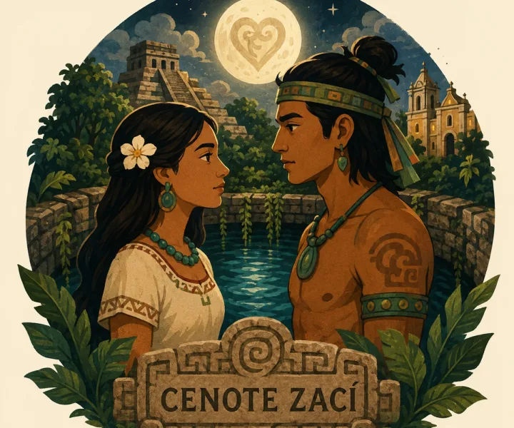 Ilustración de La leyenda del Cenote Zací